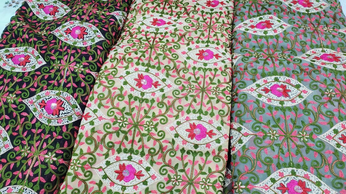 Multi Color Thread Work, unstitched cloth, Punjab Cloth Warehouse, Surrey, BC
